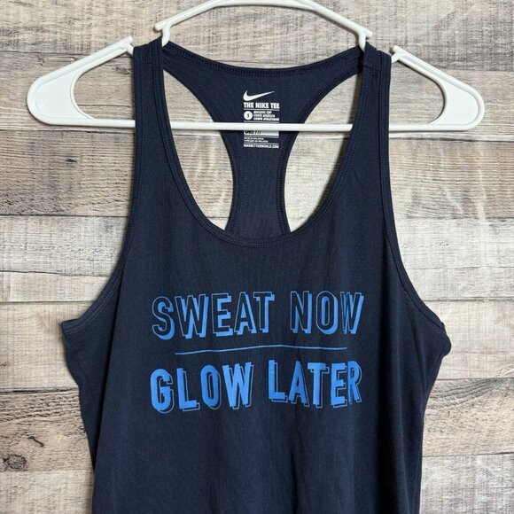 Nike Dri-Fit The Nike Tee Womens Athletic Cut Tank 'Sweat Now Glow Later' Small - Picture 3 of 6